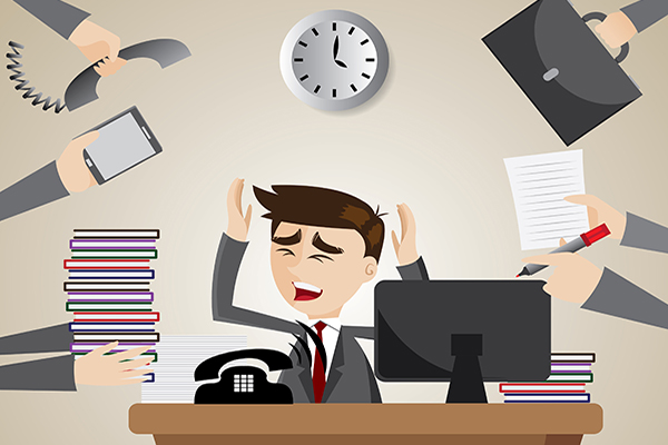 businessman busy on working time